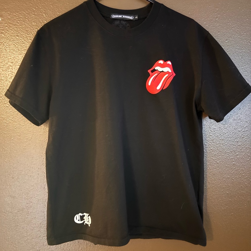 Chrome Hearts x Rolling Stones Black Graphic Logo Tee 0033